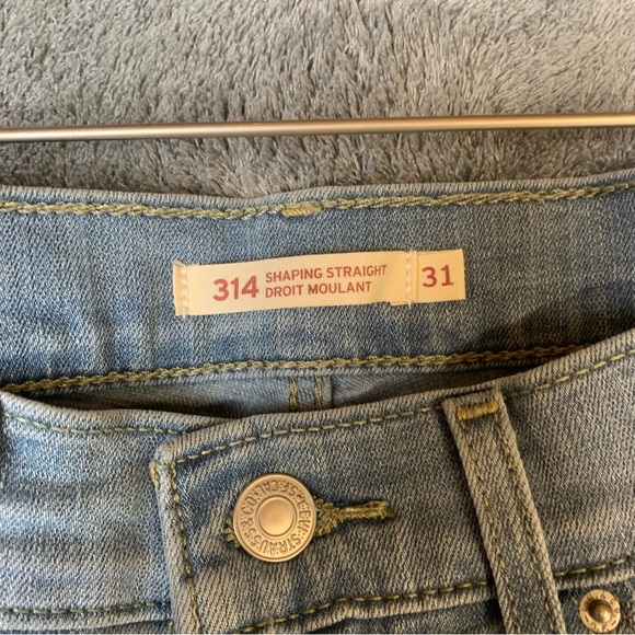 Levis 314 Shaping Straight Light Wash 31W/32L Stretchy Denim Jeans High Rise 70s - Picture 6 of 15